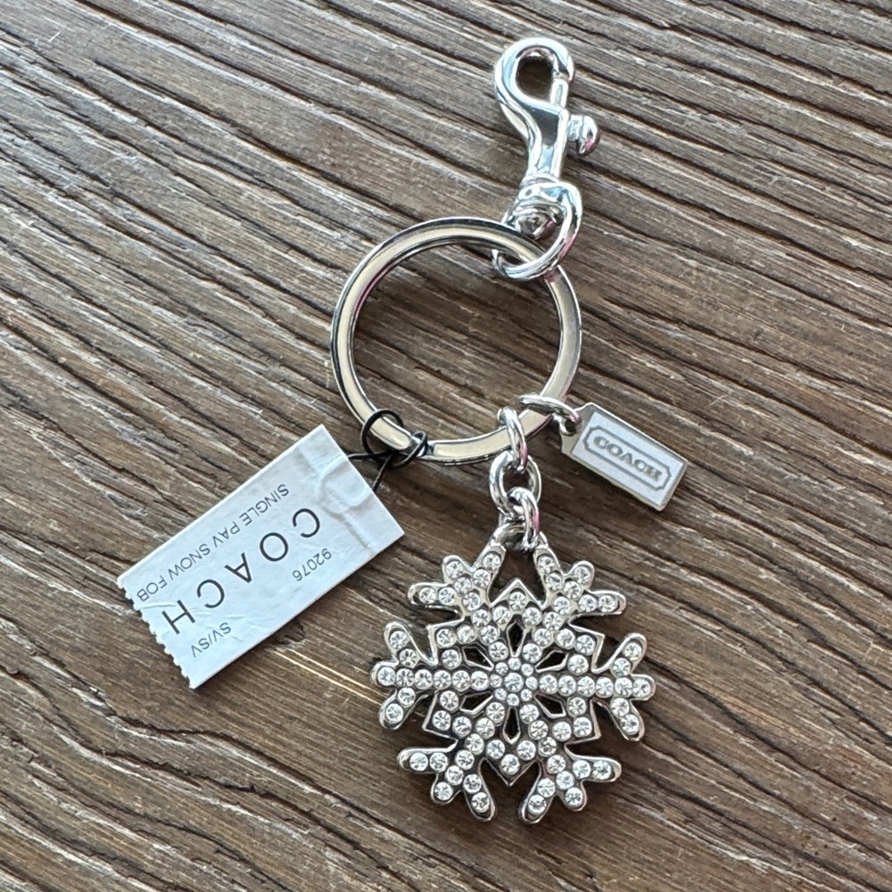 Coach Snowflake crystal bag charm